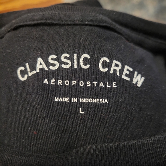 Aeropostale Black Short Sleeve Tee Size L - Picture 2 of 3